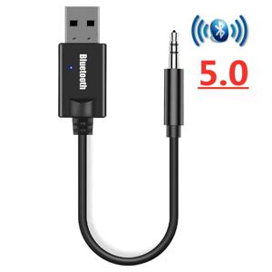 블루투스 5.0 오디오 리시버 자동차 키트, 3.5mm 3.5 잭, AUX 자동 스테레오 음악, USB 동글, 자동차 스피커 앰프용 무선 어댑터