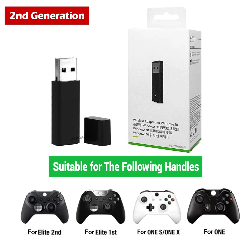 Xbox One S X용 무선 어댑터 USB 리시버, Xbox One 2 세대, Windows 10 시스템, PC 노트북 2 세대용