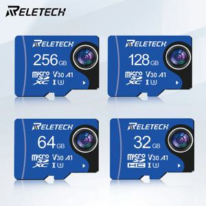 Reletech 운전 녹음기, 휴대폰, 태블릿, 카메라, 모니터, 드론용 메모리 카드, 마이크로 SD, TF 카드, U3 A1, 32G, 64G, 128G, 256G