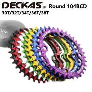 Deckas 104BCD 원형 좁은 와이드 체인링 MTB 산악 자전거 104BCD 32T 34T 36T 38T 크랭크셋 톱니판 부품 BCD 104