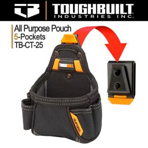 ToughBuilt TB-CT-25 테이프 측정 다목적 파우치, 포켓 및 루프 멀티 툴 정리함, 휴대용 보관 벨트 파우치