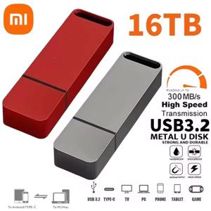 샤오미 메탈 플래시 드라이브, USB 3.2 고속 펜 드라이브 키, 8TB C 타입 U 플래시, 휴대용 미니 SSD 메모리, 방수 U 드라이브, 16TB