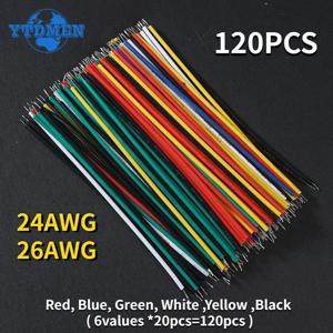 주석 도금 브레드보드 PCB 납땜 케이블, 점퍼 와이어 DIY 키트, 고품질 전자 와이어, 6 색, 24AWG, 26AWG, 120 개