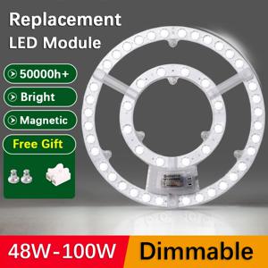 LED 패널 천장 조명, 교체 LED 모듈, 에너지 절약 라운드 링, LED 개조 보드 광원, 220V-240V, 12W-100W