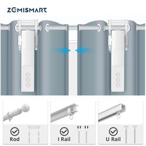 Zemismart-Tuya Zigbee 스마트 커튼 드라이버 로봇, 로만 로드 I 타입 커튼 트랙 스마트 라이프 알렉사 구글 홈 컨트롤