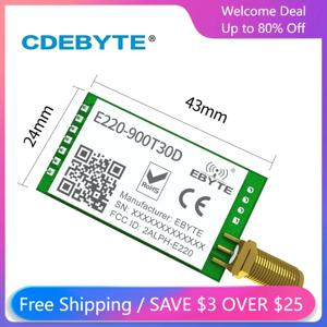 무선 LoRa ISM E220-900T30D 전송 모듈, LoRa 확산 스펙트럼, DIP UART 인터페이스, SMA-K 안테나, 868MHz, 915MHz, 5 개