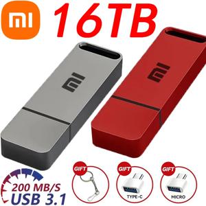 샤오미 금속 USB 3.1 펜 드라이브 키, 고속 펜 드라이브, 미니 플래시 드라이브, 메모리 스틱 방수, USB 16TB, 2TB, 4TB