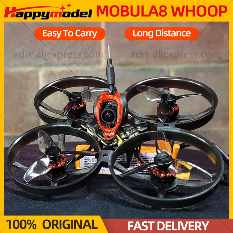 Happymodel Mobula8 Mobula 8 1-2S 85mm 마이크로 FPV Whoop 쿼드콥터 드론 2.4G ELRS 리시버 X12 AIO Caddx Ant 브러시리스 모터, 신제품