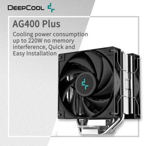 DEEPCOOL 듀얼 선풍기 CPU 공랭식 라디에이터, 데스크탑 냉각 선풍기, 인텔 LGA1700 1200 115X AMD AM4 용, AG400 4 히트 파이프, 2000RPM