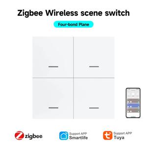 Tuya Zigbee 스마트 장면 스위치, 단추 4 갱 무선 스위치, 푸시 단추 컨트롤러, 스마트 홈 자동화 시나리오 스위치