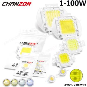 고출력 LED 조명 칩 비드, 1W, 3 W, 5W, 10W, 20W, 30W, 50W, 100W, 따뜻한 내추럴 콜드 화이트, DIY 1 3 와트 Smd Cob, 밝은 투광 조명 전구