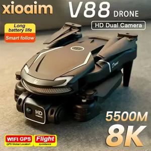 샤오미 V88 드론용 8K 5G GPS 전문 HD 항공 사진 리모컨 항공기 HD 듀얼 카메라 쿼드콥터 장난감 UAV