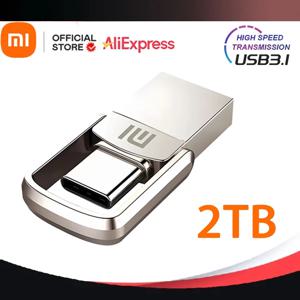 샤오미 미니 펜 드라이브 메모리 USB 플래시 드라이브, 금속 C 타입 OTG 고속 USB 3.1 방수 펜드라이브, 2TB, 1TB, 512GB, 128GB