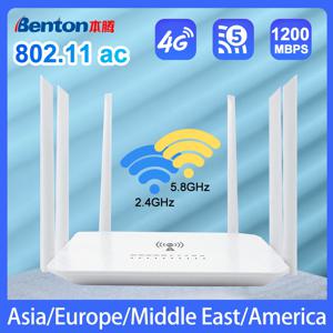 Benton 듀얼 밴드 와이파이 라우터, 4G SIM 카드용 VPN 와이파이 리피터, 유럽 및 미국, 와이파이 5, 4G LTE 라우터, 2.4G, 5.8G, 1200Mbps