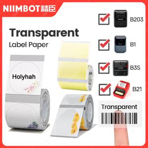 Niimbot-B21/B203/B3S/B1 라벨 인쇄 용지, 투명 이름 스티커 스티커, 방수 만화 이름 스티커, 자체 접착