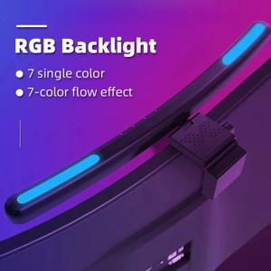 LED 컴퓨터 책상 램프 다채로운 RGB E-스포츠 장식 곡선 스크린 모니터 라이트 바, USB 무단 조광 스크린 걸이식 조명