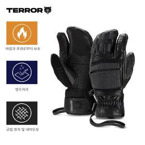 TERROR RACE MITTEN 스키 장갑 - 3M Thinsulate 내구성 PU -30° 방수, 방풍, 내한성 미끄럼 방지 내마모성 손바닥