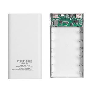 18650 배터리 보조배터리 박스, 5V 2.1A LCD 디스플레이, 20000MAh 전원 보드, 6x18650 배터리 DIY 보조베터리 케이스 (흰색)