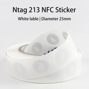 NFC 태그 블랭크 스티커, 접착 144 바이트 메모리, 프로그래밍 가능 NFC 태그, Ntag213, 20 개