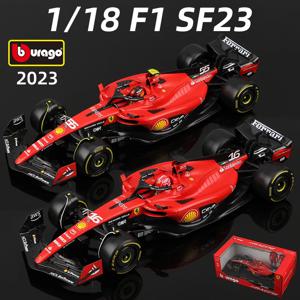 Bburago 1:18 대형 스페셜 에디션 페라리 SF-23 F1 모델, 2023 시즌 Sainz 합금 차량 다이캐스트 자동차 장난감 컬렉션 선물