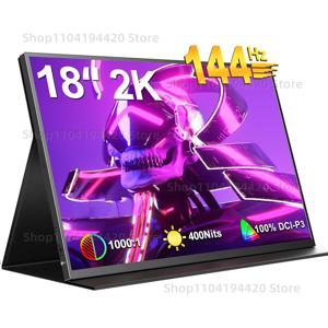 UGame 100% DCI-P3 400cd/m² 2K HDR FreeSync 휴대용 모니터, 144Hz 게임 디스플레이, 스팀 데크 PS4/5 용 VESA 포함, B118