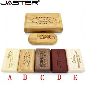 JASTER 나무 USB 2.0 플래시 드라이브, 상자 포함 무료 사용자 정의 로고 펜 드라이브, 메모리 스틱, 결혼 선물 U 디스크, 128GB, 1 개, 64GB, 32GB, 16GB