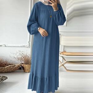 Eid Khimar 여성용 긴팔 아바야 두바이 터키 이슬람 이슬람 오버사이즈 로브, 카프탄, 적당한 원피스, 케바야 다멘