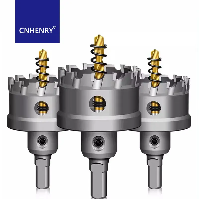 티타늄 도금 파일럿 드릴 비트 TCT 홀 톱, 카바이드 팁 홀 커터, 금속 스테인레스 스틸 다리미 및 목재 홀 톱