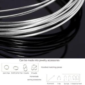 2M 0.3-1.0mm 925 스털링 실버 와이어 쥬얼리 제작 용 하프 하드 라운드 스털링 실버 쥬얼리 와이어 액세서리 쥬얼리 DIY