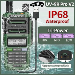 Baofeng UV 9R 프로 v2 방수 워키토키, 트라이 파워 C 타입 충전기, 듀얼 밴드 햄 cb무전기, 양방향 라디오, UV 9R 플러스, IP68