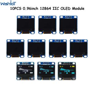 IIC SPI 직렬 OLED 디스플레이 모듈, 아두이노 51 Nodemcu ESP8266 용 LCD 스크린 보드, I2C 128X64 SSD1306 12864, 4 핀, 0.96 인치, 10 개