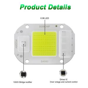 초박형 무인 운전 AC COB 모듈 LED 칩 비드, 풀 스펙트럼 식물 성장 조명 투광 조명, 50W, 220V