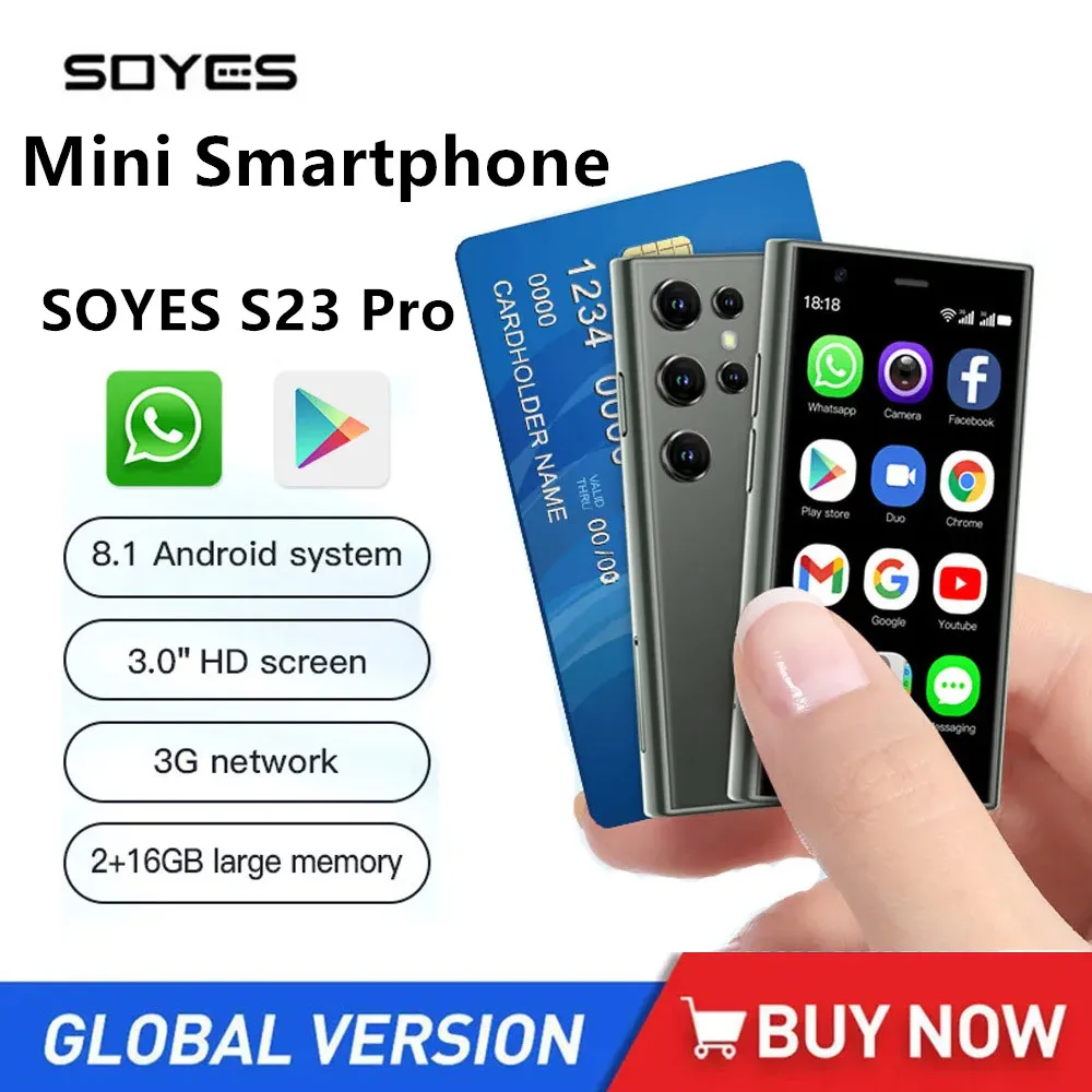 SOYES S23 프로 미니 스마트폰, 3G 네트워크, 2GB + 16GB, 안드로이드 8.1 폰, 듀얼 SIM 대기, 3.0 인치, 1000mAh 배터리, 소형 휴대폰