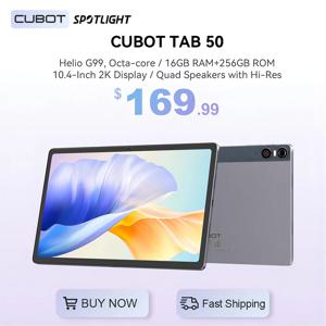 Cubot TAB 50, 태블릿 안드로이드 13, Helio G99, 옥타 코어, 16GB RAM(8GB+8GB 확장), 256GB ROM, 10.4인치 2K 디스플레이, 7500mAh 배터리, 4G, WIFI, GPS, OTG, 블루투스, 13MP 카메라, 테블릿 pc, tablet android