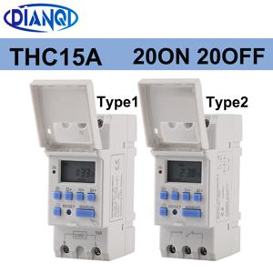 전자 주간 프로그램 가능 디지털 타이머 스위치 릴레이 제어, 7 일, 220V, 230V, 10A, 딘 레일, THC15A, 1 개