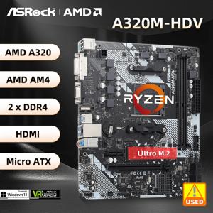 A320M 마더보드 ASRock A320M-HDV 소켓 AM4 지지대 Ryzen 5 5600 5700 PRO 1200 4300G Athlon 220GE CPU M.2 DDR4 32GB Micro ATX