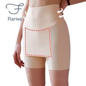 Flarixa 여성용 아이스 실크 하이 웨이스트 반바지, 심리스 반바지, 이중 스커트 아래 복서 안전 바지, 뱃살 관리 쉐이프웨어