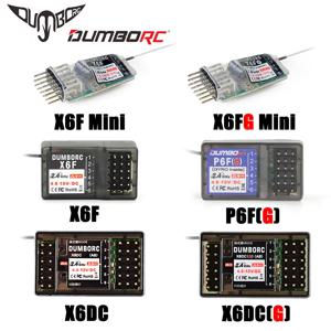 DUMBORC X6FG 미니 P6FG X6F X6DC X6DCG 2.4G 6CH 자이로 리시버, X6 X4 송신기 리모컨, RC 자동차 보트 LED 조명