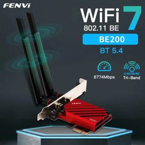 FENVI PCIE 와이파이 어댑터, 블루투스 5.4, 트라이 밴드, 2.4G, 5G, 6GHz, 8774Mbps, BE200NGW, 무선 네트워크 어댑터, Win10, 11, 7 BE200