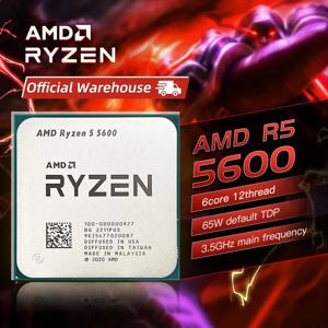 AMD Ryzen 5 5600 CPU Novo R5 5600 게임 프로세서 소켓, AM4 6 코어 65W DDR4 데스크탑, 쿨러 선풍기 없는 새로운 CPU 프로세서