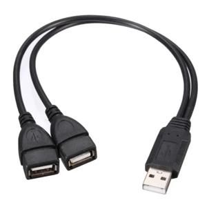 하이 퀄리티 USB 2.0 케이블, USB 더블 스플리터 어댑터 케이블, 1-2 암-USB 2 수 전원 익스텐션 케이블