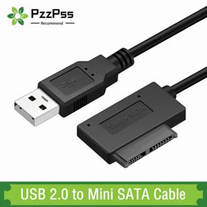 PzzPss USB 2.0 to Mini Sata II 7 + 6 13 핀 어댑터 컨버터 케이블, 노트북 CD/DVD ROM 슬림 라인 드라이브 컨버터 HDD 캐디