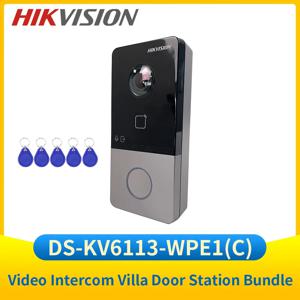 Hikvision DS-KV6113-WPE1(C) 비디오 도어폰, 빌라 야외 무선 IP 비디오 인터콤 문짝 스테이션, 와이파이 초인종 POE