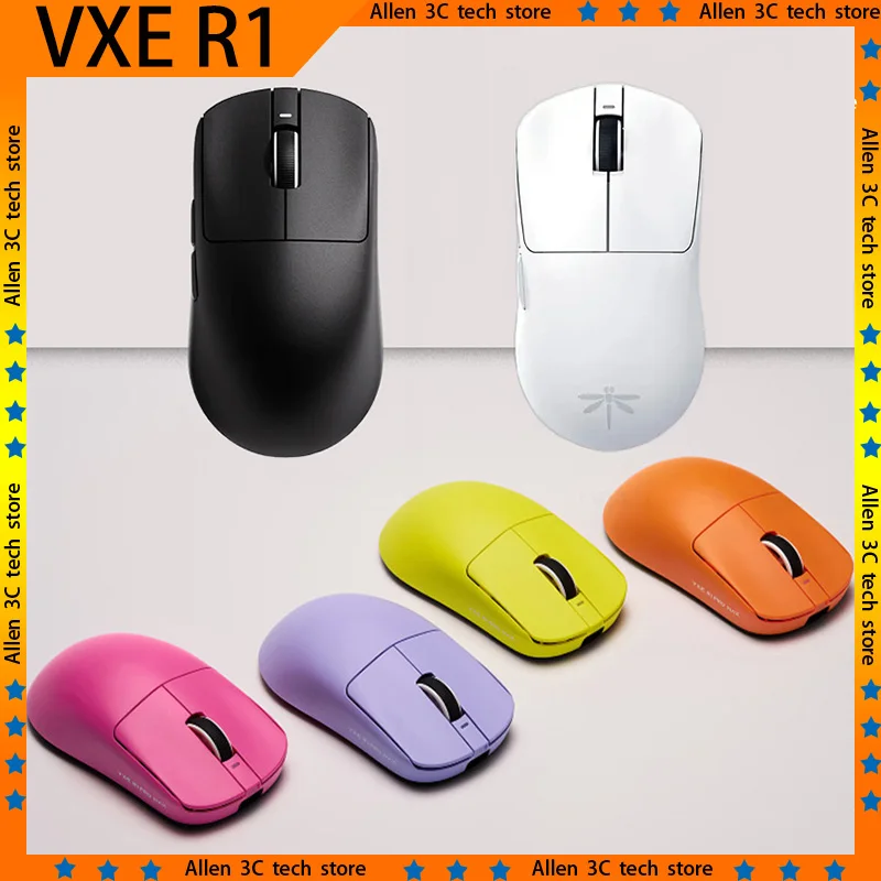 VGN VXE 잠자리 R1 무선 게이밍 마우스, 북유럽 52840 PAW3395, 2KHz FPS 스마트 스피드 X 저지연, 사무실 게이머 PC 게이밍 마우스