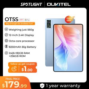 Oukitel OT5S 태블릿 PC, 12 인치, 60Hz, 24GB RAM, 256GB ROM, 8250mAh, 안드로이드 13, 16MP 카메라, MTK, 월드 프리미어