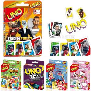 Mattel Games UNO SKIBIDI 변기 카드 게임, TV 쇼 테마 그래픽 및 특별 규칙, 2-10 인용