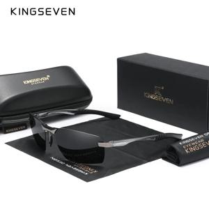 KINGSEVEN 남성용 알루미늄 편광 선글라스, 무테 심플 디자인, 운전용 선글라스 브랜드, UV400, 브랜드 업그레이드 패션