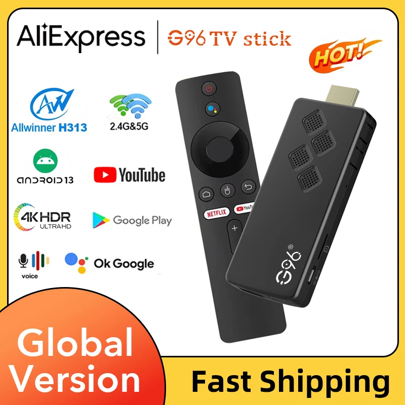 고성능 안드로이드 13.0 4k 휴대용 스마트 TV 스틱 Q2 AllWinner H313 2GB RAM 16GB ROM 듀얼 Wifi IR 리모컨 TV 스틱