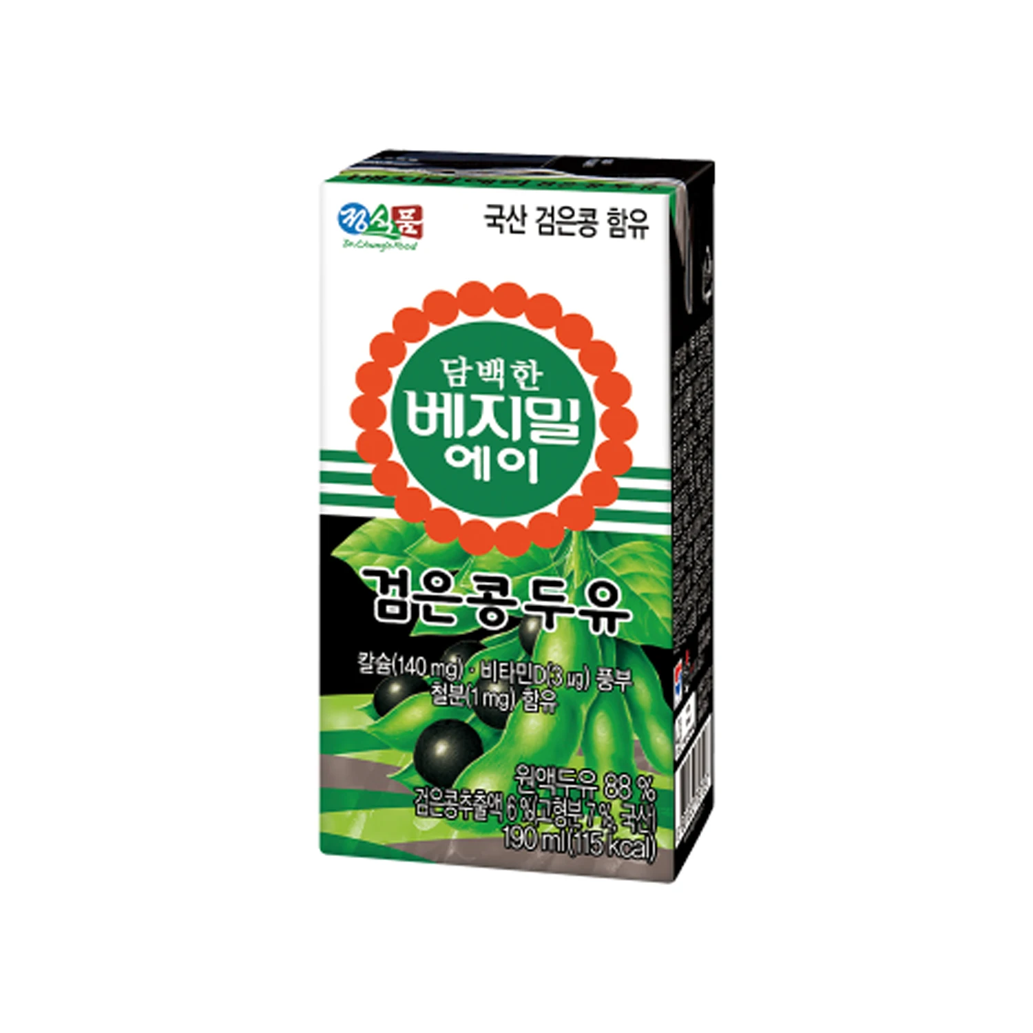 Light Vegemil A Black Bean Soybean Milk 190mlx48 Pack 담백한 베지밀 A(에이) 검은콩 두유 190mlx48팩