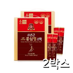 [동의삼] 6년근 VIP 홍삼정스틱(100포) 10g x 100포 2개 + 선물 쇼핑백 국내산 홍삼